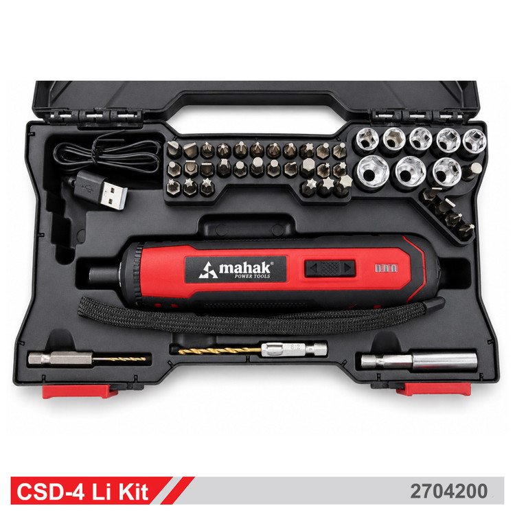 پیچ گوشتی شارژی 4 ولت لیتیوم محک با کیت ابزار CSD-4 Li Kit